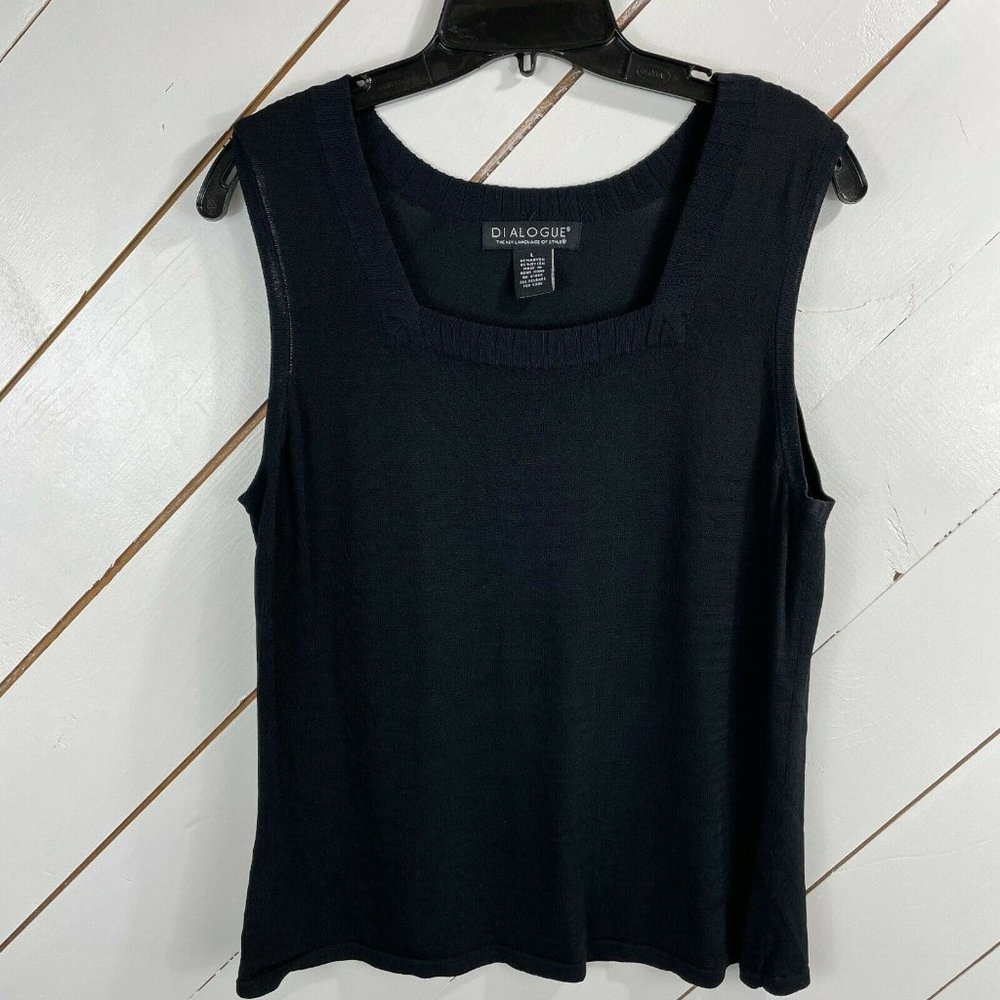 Dialogue Women Black Tank Shell Sz L